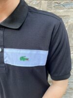Erkek Siyah Göğüs Arma Detaylı Polo Yaka T-Shirt - Monelizmen - Görsel 2