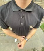 Erkek Siyah İşleme Arma Detaylı Polo Yaka T-Shirt - Monelizmen