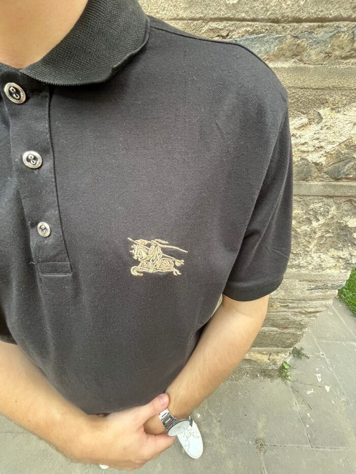 Erkek Siyah İşleme Arma Detaylı Polo Yaka T-Shirt - Monelizmen - Görsel 2